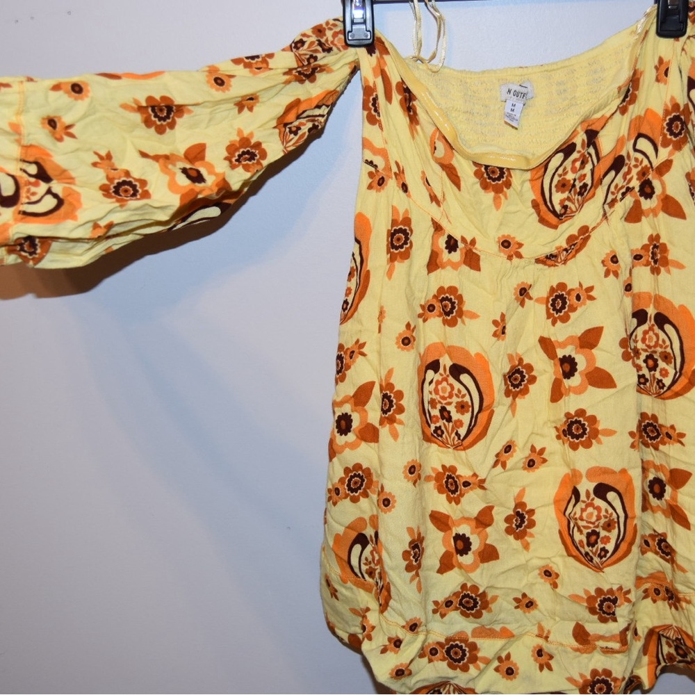 Urban Outfitters Yellow and Orange Floral Top